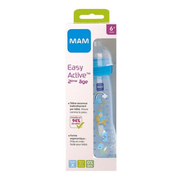 Biberon Easy Active 6m+ bleu 330ml